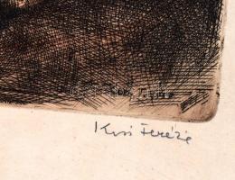 Kiss Terézia (1928- ): Mályvavirág. Színes rézkarc, karton, jelzett, lap alján apró foltokkal, 38,5x...