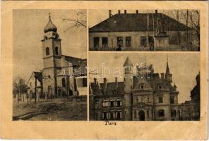 1944 Tura, templom, hősök szobra, emlékmű, Schossberger kastély (EB)
