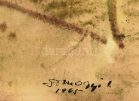 Somogyi Imre (1918-1999): Balaton, 1965. Akvarell, papír, jelzett, paszpartuban, 23,5×33,5 cm