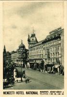 Budapest VIII. Hotel Nemzeti (National) szálloda, Dreher bak sör reklám, villamos. József körút 4. (EK)