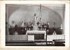 1940 Budapest VIII. Katolikus Háziasszonyok Országos Szövetsége, központi székház, kápolna, belső. Karácsonyi üdvözlet a hátoldalon (fa)