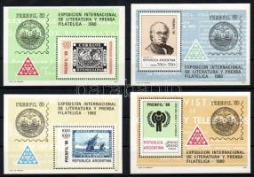 PRENFIL stamp exhibition block set, PRENFIL bélyegkiállítás blokksor, PRENFIL Briefmarkenausstellung Gesamtpreis (4 Bl.)