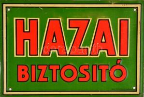 Hazai biztosító, fém zománcozott tábla, 18,5x12,5 cm