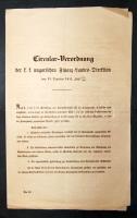 1851 Körrendelet a magyar pénzügyigazgatóságok részére 4 oldal német nyelven / Order for the Hungarian finance-directions
