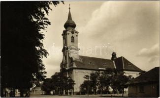 1929 Elek, Wenckheim tér, Római katolikus templom. Hangya Fogyasztási Szövetkezet kiadása
