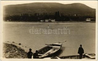 1930 Leányfalu, Duna részlet, csónak. Princz A. kiadása (EK)