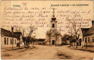 1932 Pomáz, Kossuth Lajos tér, Református templom. Fogyasztási Szövetkezet kiadása (EK)