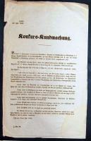 1852 Buda: Pénzügyi témájú körhirdetmény német nyelven / Finance order