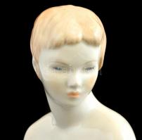 Aquincumi porcelán ülő akt, kézzel festett, jelzett, hibátlan, m: 22 cm