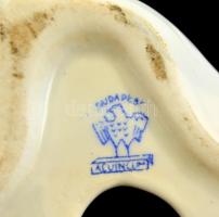 Aquincumi porcelán ülő akt, kézzel festett, jelzett, hibátlan, m: 22 cm