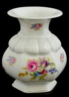 Rosenthal virágmintás porcelán váza, matricás, jelzett, kopásokkal, kis lepattanással, m: 14,5 cm