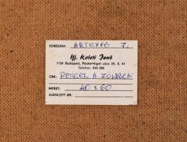 Keleti Jenő (1920-1998): Reggel a zöldben. Olaj, farost, jelzett, hátoldalán Artexpo címkéjével. Fa ...