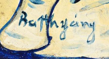 Batthyány jelzéssel: Színpadon. Olaj, karton. Kopott fa keretben. 40x30 cm