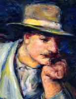 Teleky-Vámossy Árpád (1900-?): Gondolatokban elmerülve. Olaj, vászon, jelzett. Díszes, kissé sérült ...