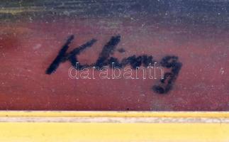 Kling György (1912-1991): Csendélet. Olaj, farost, jelzett, hátoldalán autográf felirattal és Képcsa...