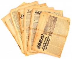 1956 újságok októbertől decemberig, kb 20 db a forradalom híreivel