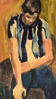 Berecz András (1929-2010): Portré, 1971. Akvarell, papír, jelzett. Üvegezett fa keretben, 42×29 cm