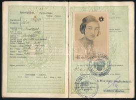 1934-35. Magyar Királyság fényképes útlevele. Tanuló részére. Osztrák és svájci bejegyzéssel.