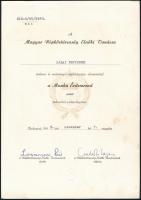 1969 Munka Érdemrend ezüst fokozat adományozó levél Losonczi Pál államfő aláírásával