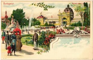 Budapest XIV. Városliget, Iparcsarnok. Kunstanstalt Kosmos S. IX. Art Nouveau, floral, litho