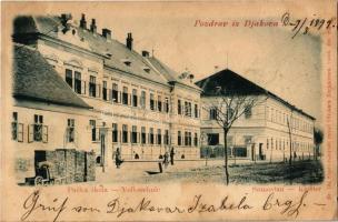 1899 (Vorläufer) Diakovár, Djakovo, Dakovo; pucka skola, samostan / Volksschule, Kloster / school, church (EK)