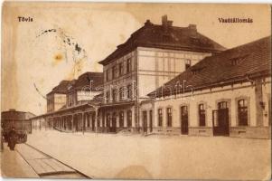 1918 Tövis, Teius; Vasútállomás. Vasúti Levelezőlapárusítás 3991. / railway station (fl)