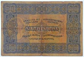 1923. 100.000K "F380 031600" sorszámmal "Orell Füssli Zürich" T:III- kis szakadá...