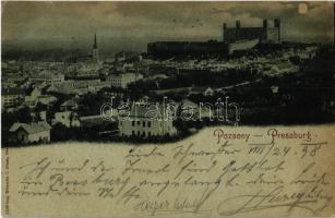 1898 (Vorläufer) Pozsony, Pressburg, Bratislava; vár este / castle at night