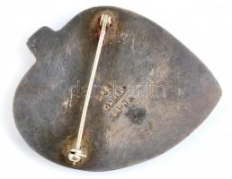 Ezüst (Ag) szív alakú bross jelzett, 23 g, 5 cm