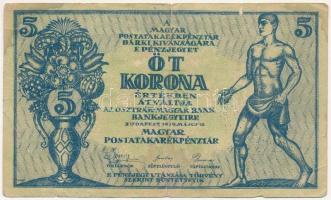 1919. 5K "OSZTRÁK-MAGYAR BANK BANKJEGYEIRE" T:III kis beszakadások Adamo K8.1