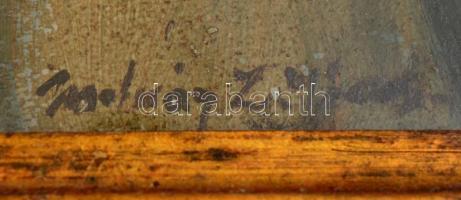 Molnár Z. János jelzéssel: Csendélet. Olaj, karton, üvegezett fa keretben, 39x49 cm