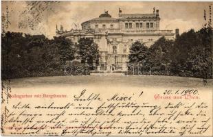 1900 Wien, Vienna, Bécs; Volksgarten mit Burgtheater / park and castle theatre (EK)