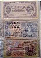 51db vegyes korona, pengő bankjegy 2db albumba, közte 1923. 100K + 500K + 1000K T:vegyes