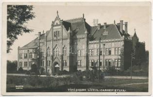 1927 Temesvár, Timisoara; Liceul Carmen Sylva / gimnázium / high school (ragasztónyom / glue marks)