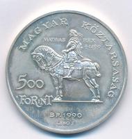 1990. 500Ft Ag "Mátyás király / Beatrix" T:BU Adamo EM113