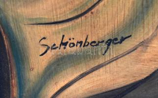 Schönberger jelzéssel: Merengő. Vegyes technika, papír. Üvegezett fa keretben. 46x35 cm