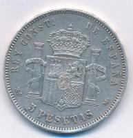 Spanyolország 1885MS-M 5P Ag "XII. Alfonz" T:2- ph. Spain 1885MS-M 5 Pesetas Ag "Alfo...