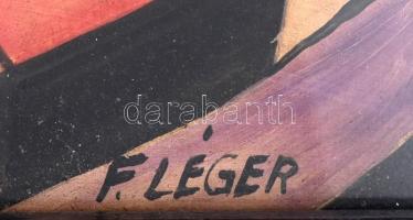 F Leger jelzéssel: A világ körforgása. Olaj, papír. Díszes, üvegezett fa keretben. 66x52,5 cm