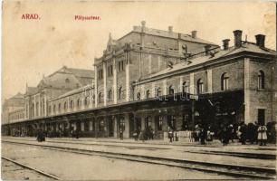 1915 Arad, Pályaudvar, vasútállomás / railway station (fl)