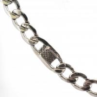 Ezüst(Ag) mintás figaro nyaklánc, jelzett, h: 50 cm, nettó: 8,9 g