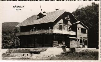 1935 Kaszoja, Casoaia; Turistaház, menedékház, üdülőtelep / tourist house, chalet, holiday resort. Central photo