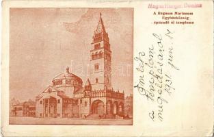 1931 Budapest XIV. A Regnum Marianum Egyházközség építendő új temploma (Magna Hungarorum Domina plébániatemplom) (gyűrődés / crease)