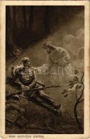 1916 Isten vezéreljen utaidon / WWI Austro-Hungarian K.u.K. military art postcard, injured soldier with Jesus. L&P 2062. (EK)