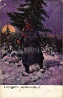 Gesegnete Weihnachten! / WWI Austro-Hungarian K.u.K. military art postcard, Christmas greeting card, soldier s: S. Adam (b)