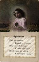 1916 Apuskáért / WWI Austro-Hungarian K.u.K. military art postcard, child's prayer for the father. L&P 5655. (EK)