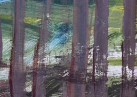 Horváth János (1930-): Virágzó fa. Tempera, farost. Jelezve jobbra lent, hátoldalán autográf felirat...