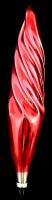 Retró karácsonyfadísz, piros jégcsap, kopásnyomokkal, d: 15 cm