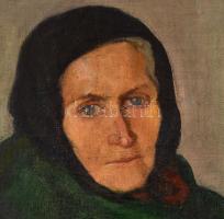 Jelzés nélkül, feltehetően a XX. sz. első felében működött (nagybányai?) festő alkotása: Idős hölgy ...