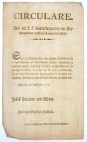 Bécs 1798. Körlevél rokkant járadék folyósításáról, vízjeles papíron T:III