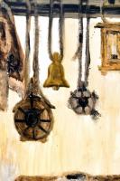 Gy.Vad Erzsébet (1925-2012): Műterembelső, 1988. Olaj, farost, jelezve jobbra lent. Hátoldalán halvá...